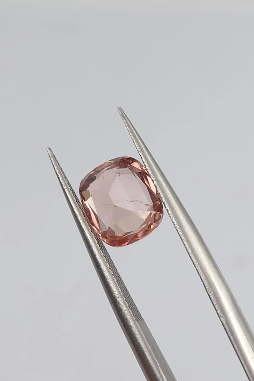 1.95ct Natural Peach Tourmaline Cushion cut Loose Gemstone From Afghanistan — view 4